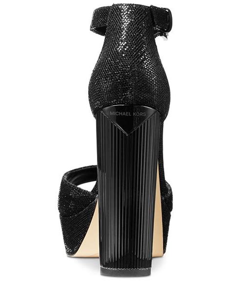 black michael kors paloma block heel with black gems|MICHAEL Michael Kors Block Heels for Women .